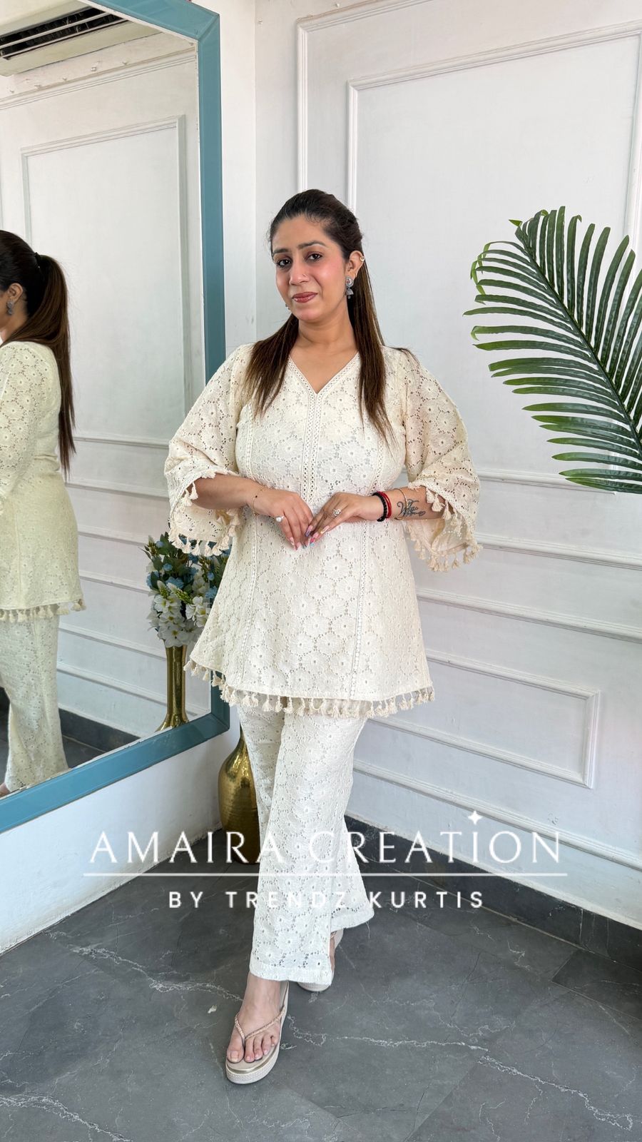 Premium Schiffli Cotton Cord Set With Mul Cotton Lining