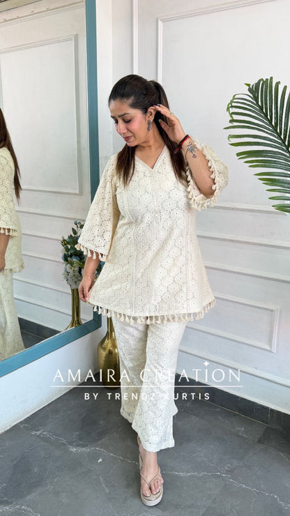 Premium Schiffli Cotton Cord Set With Mul Cotton Lining