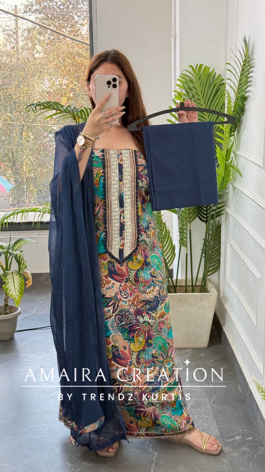 Premium Cotton Kalamkari Inspired Print Unstitched Suits