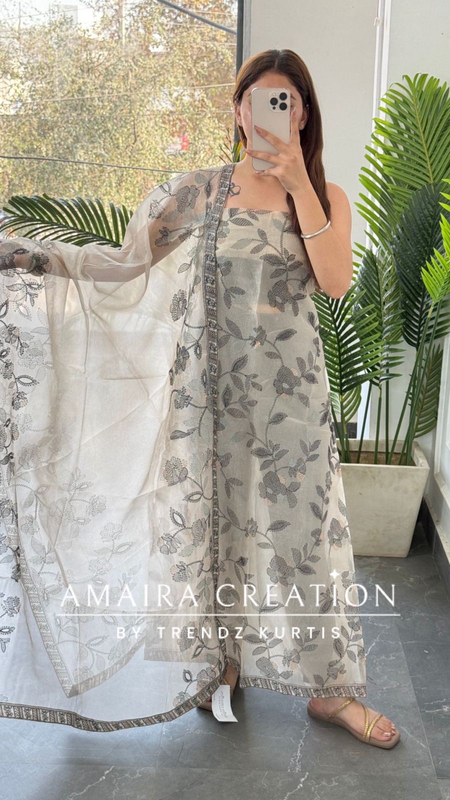 Premium Navy Blue Shimmer Tissue Embroidered Unstitched Suit With Beautiful Dupatta