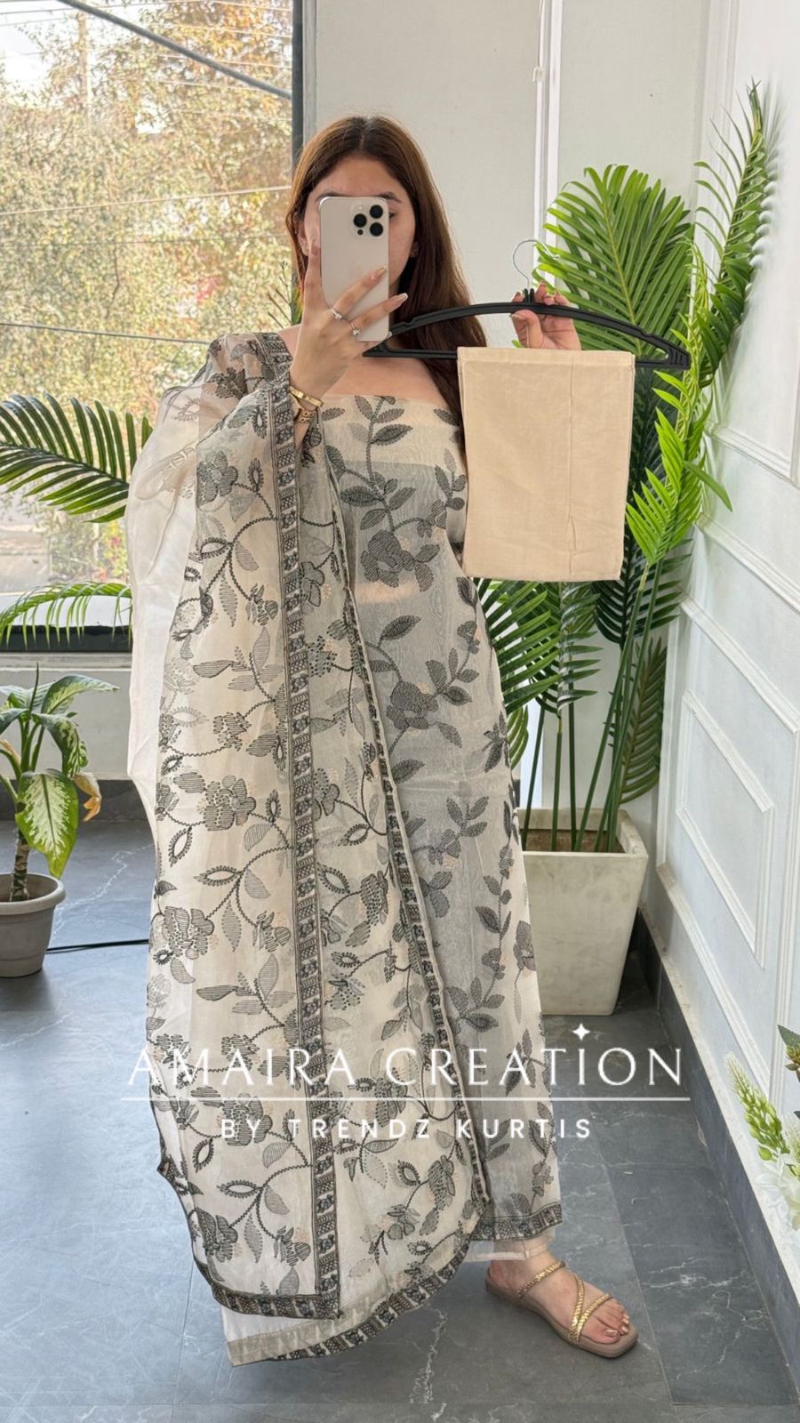 Premium Black Shimmer Tissue Embroidered Unstitched Suit With Beautiful Dupatta