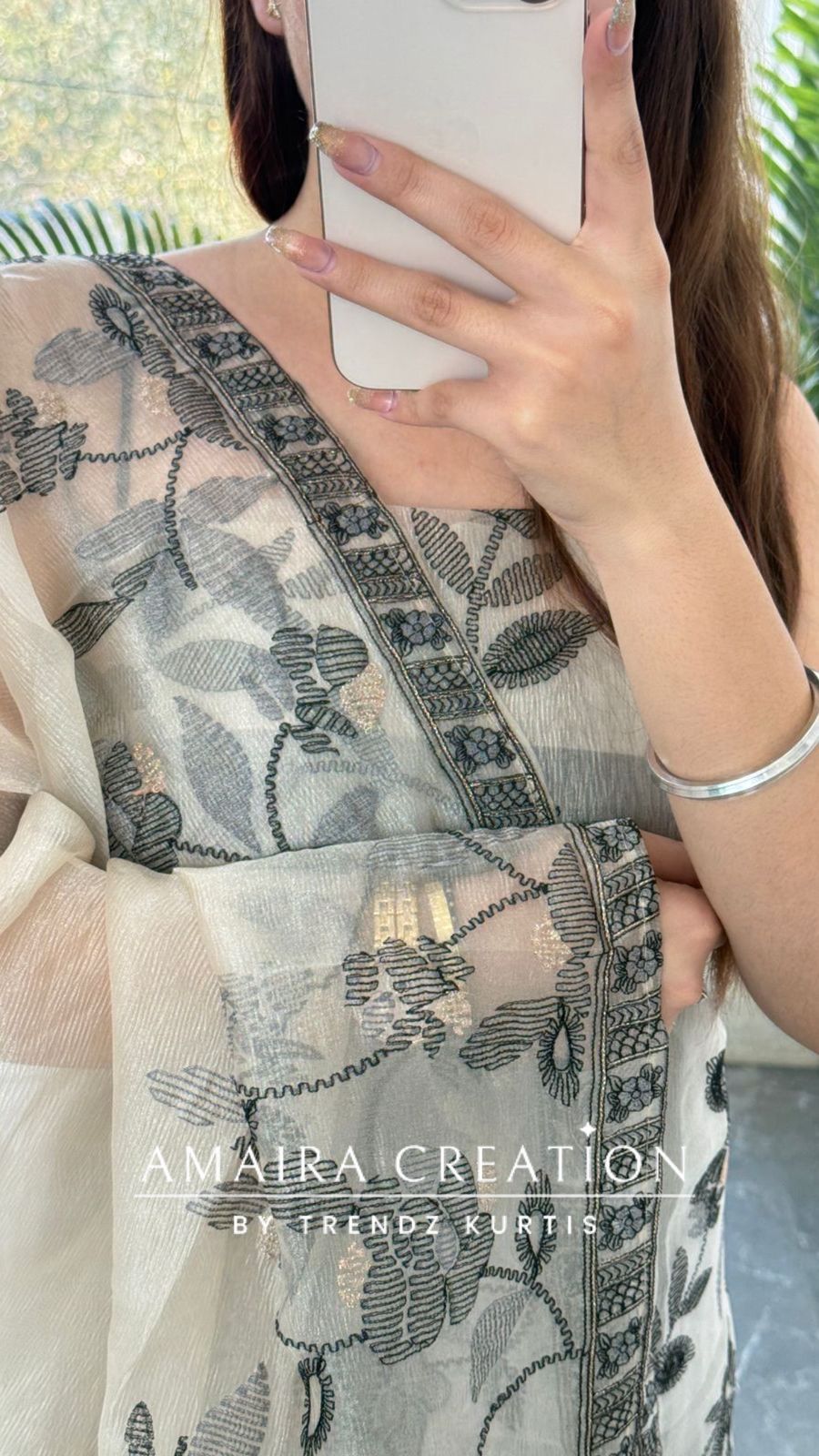 Premium Black Shimmer Tissue Embroidered Unstitched Suit With Beautiful Dupatta