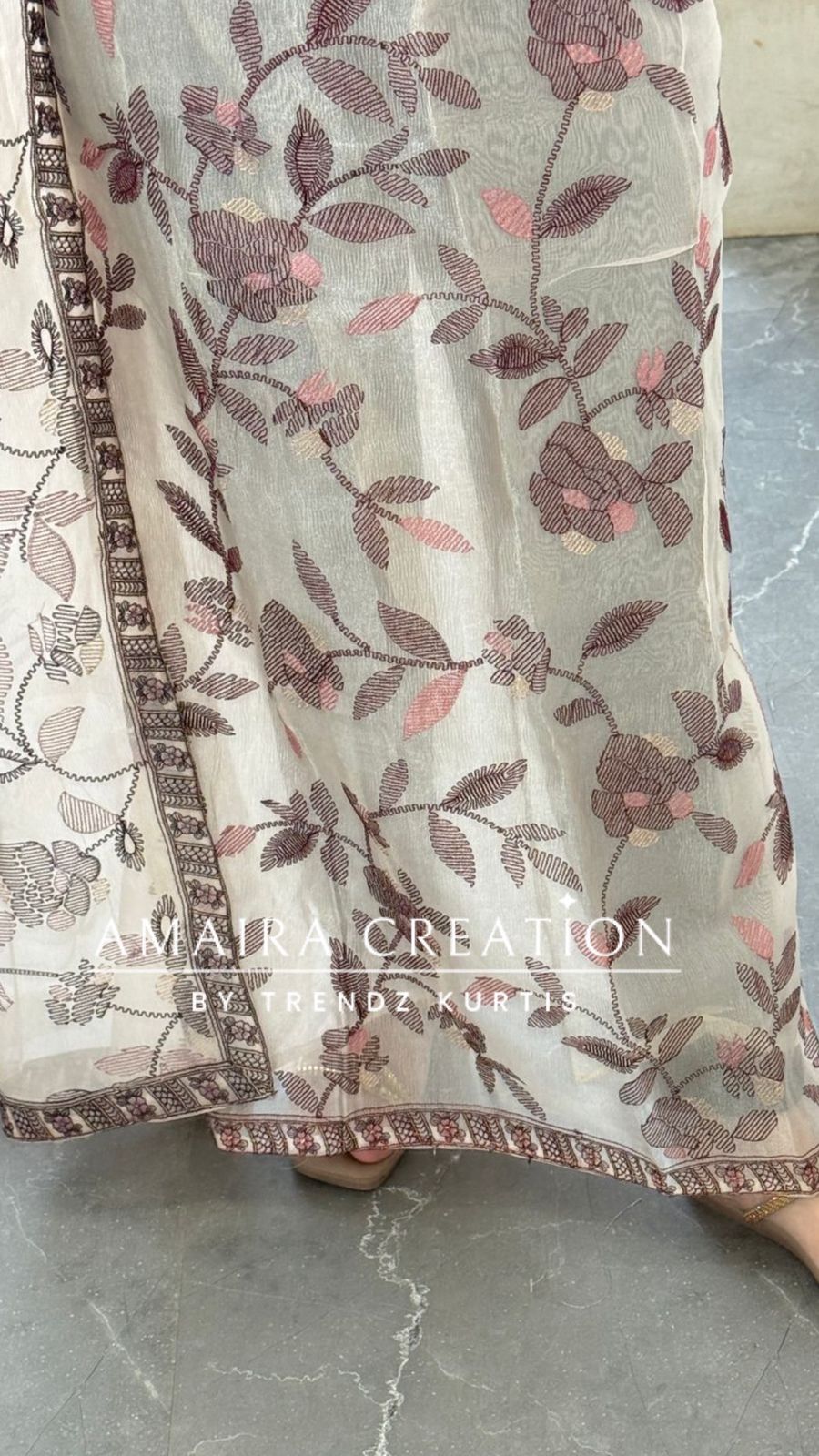 Premium Wine Shimmer Tissue Embroidered Unstitched Suit With Beautiful Dupatta