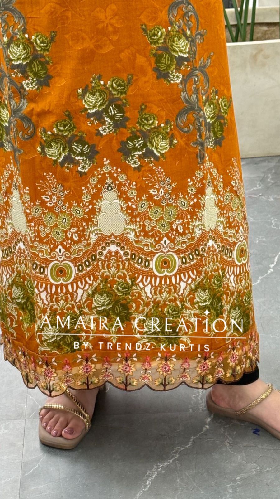 Premium Mustard Cotton Pakistani Print Unstitched Suit