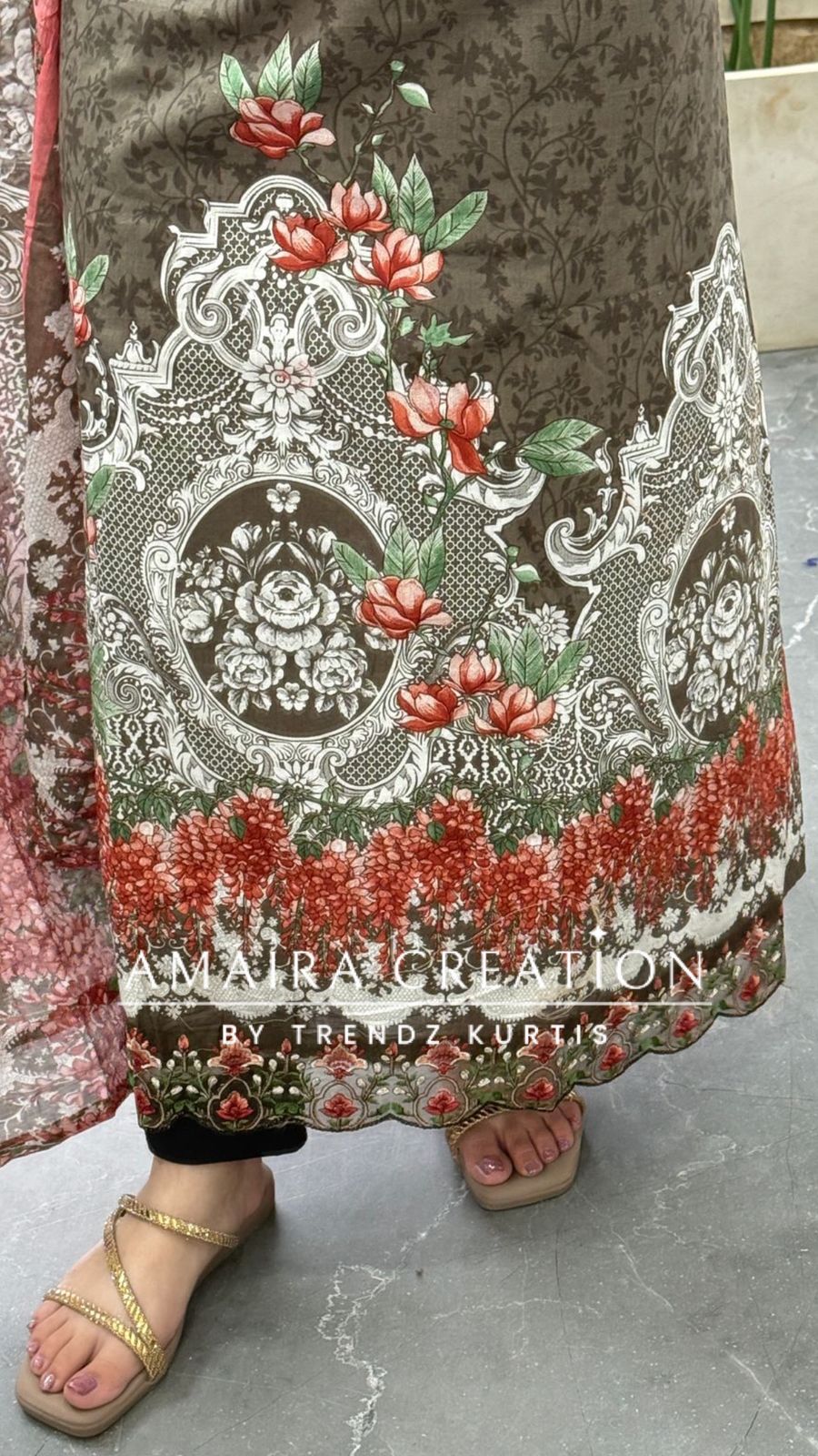 Premium Grey Cotton Pakistani Print Unstitched Suit