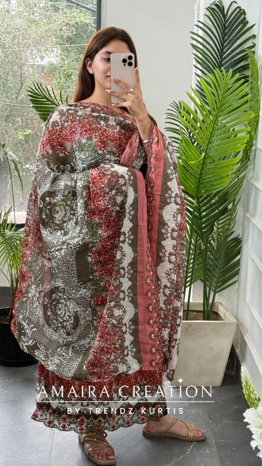 Premium Grey Cotton Pakistani Print Unstitched Suit