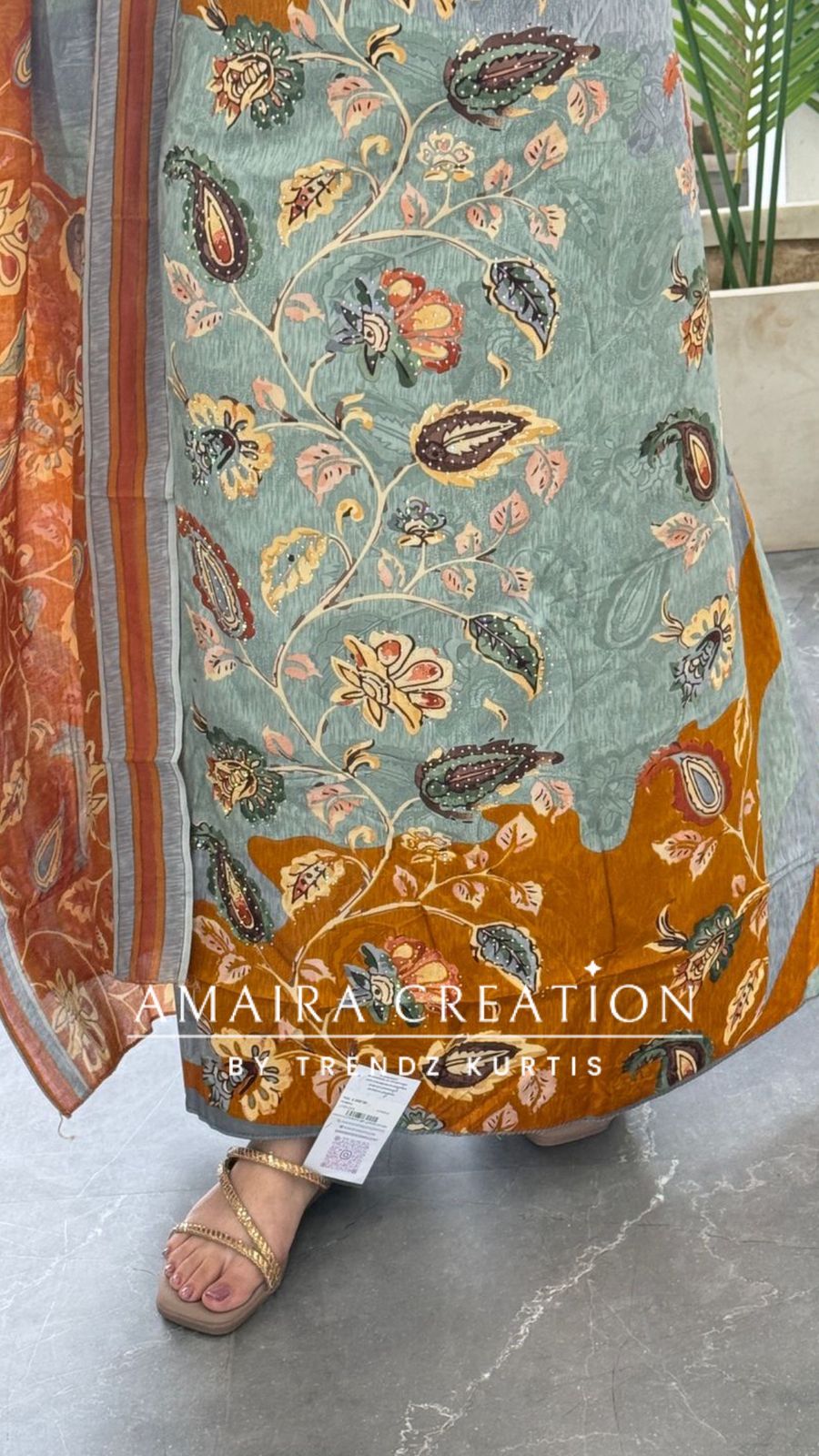 Premium cotton Kalamkari Print Mustard Colour Unstitched Suit