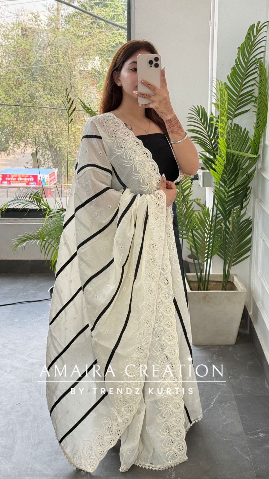 Premium Cotton Black Colour Unstitched Suit With Chikankari Cut work Dupatta