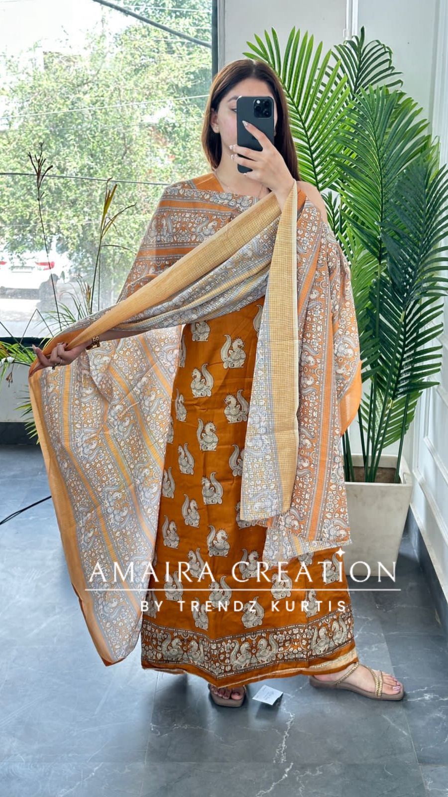 Premium Cotton Mustard Colour Unstitch Suit