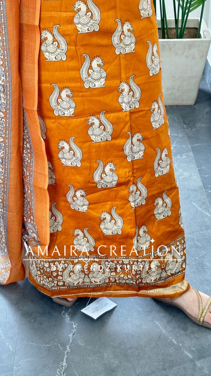 Premium Cotton Mustard Colour Unstitch Suit