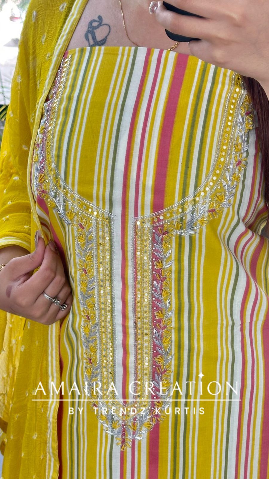 Premium Cotton Multi Colour Unstitch Suit With Chffon Dupatta