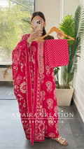 Premium Cotton magenta Colour Block Print Unstitched Suit