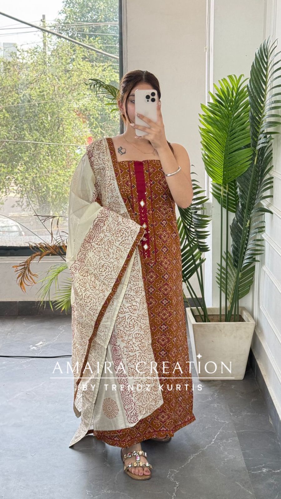 Premium Cotton Mustard Colour Jaipuri Print Unstitch Suit