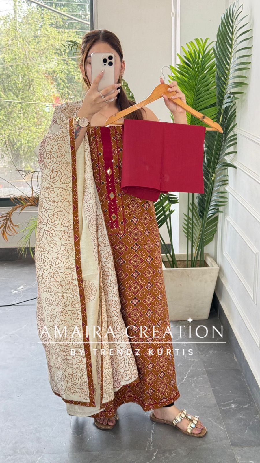 Premium Cotton Mustard Colour Jaipuri Print Unstitch Suit