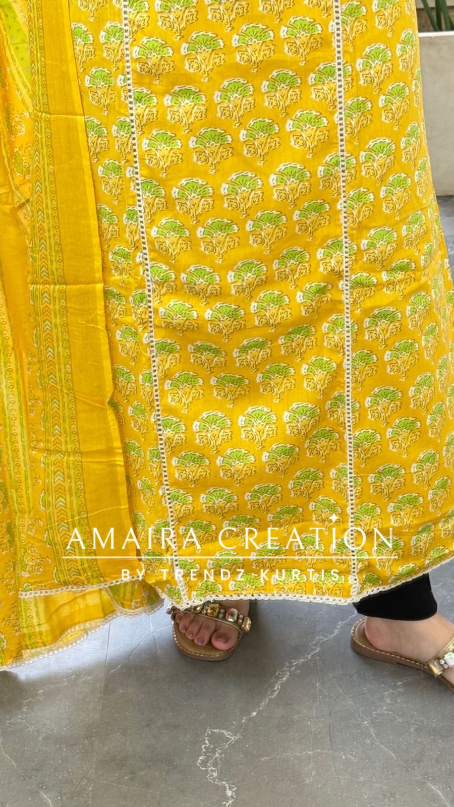 Premium Cotton yellow Colour Unstitched Suit