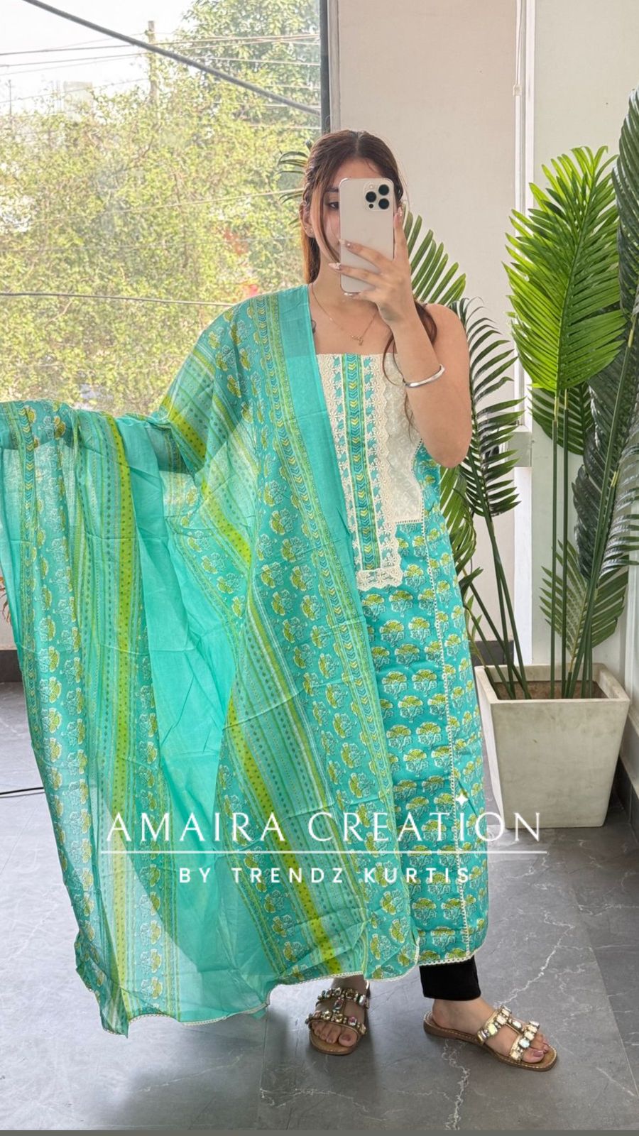 Premium Cotton Ocean Blue Colour Unstitched Suit