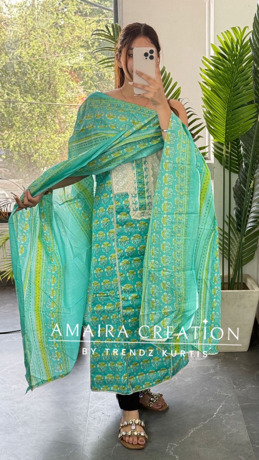 Premium Cotton Ocean Blue Colour Unstitched Suit