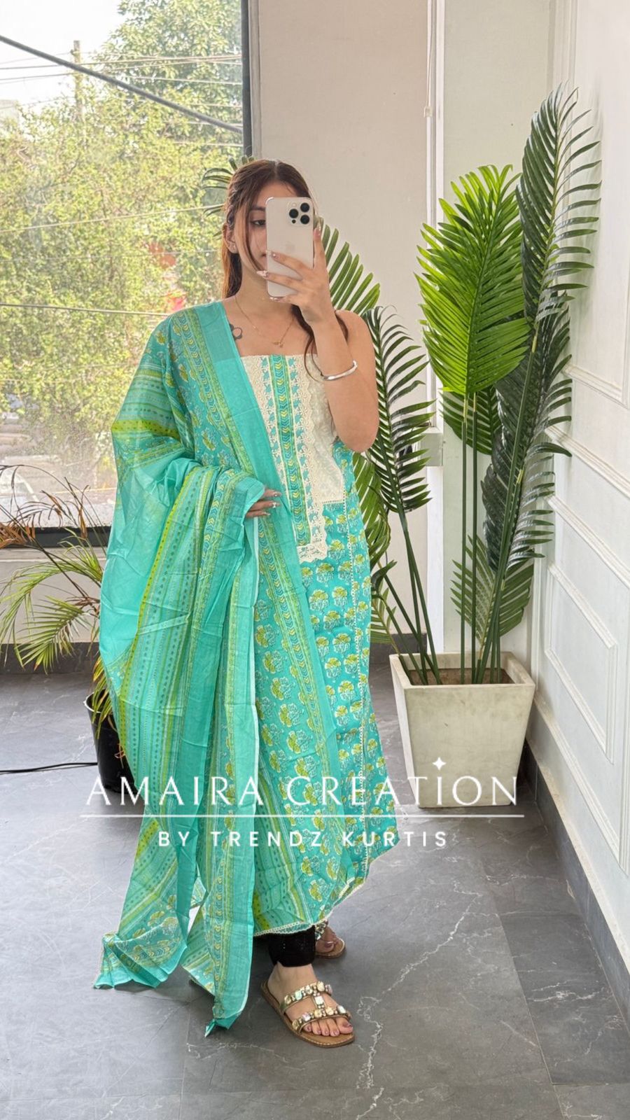 Premium Cotton Ocean Blue Colour Unstitched Suit