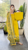 Premium Glaze Cotton Lemon Colour Unstitched