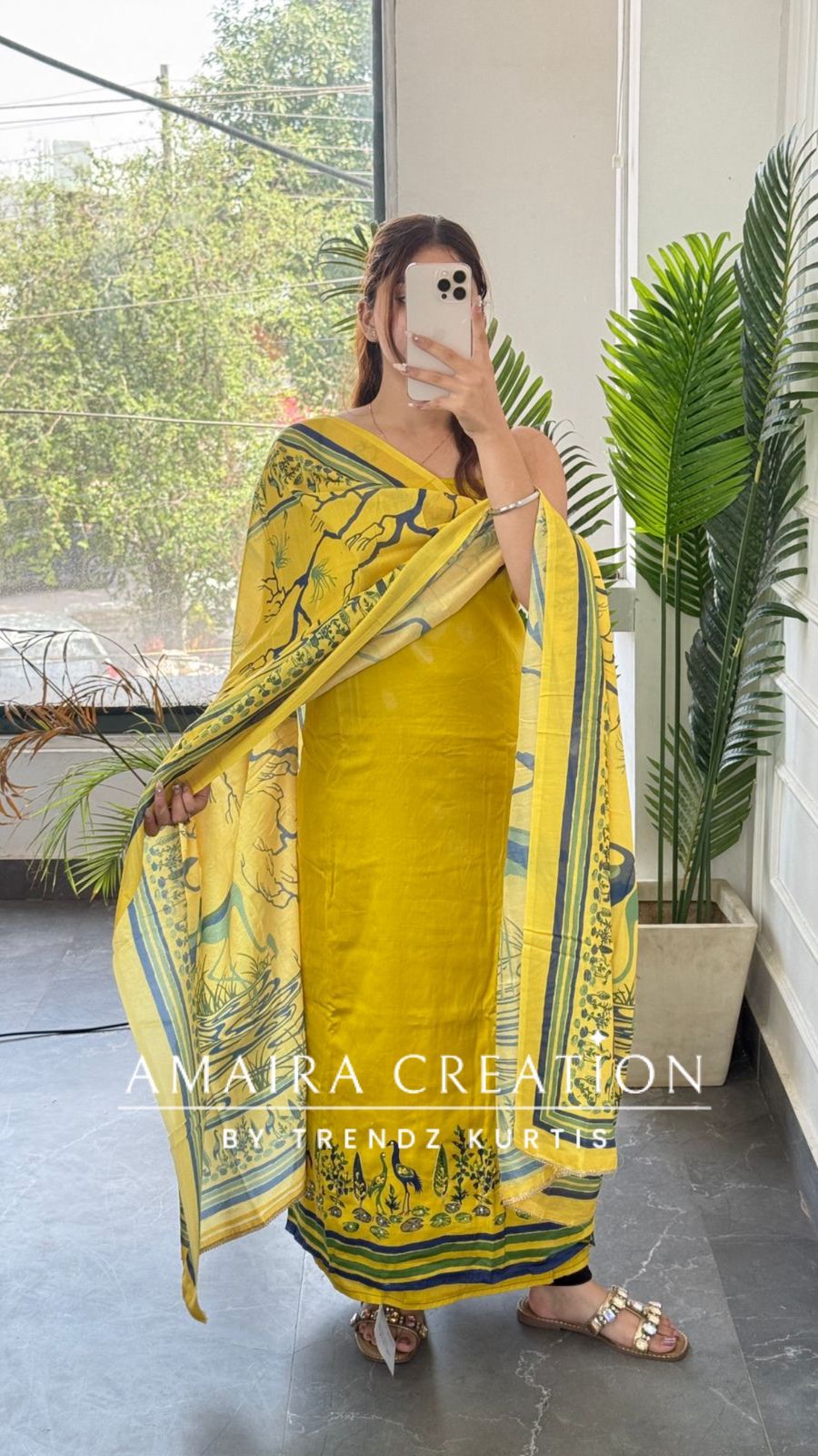 Premium Glaze Cotton Lemon Colour Unstitched