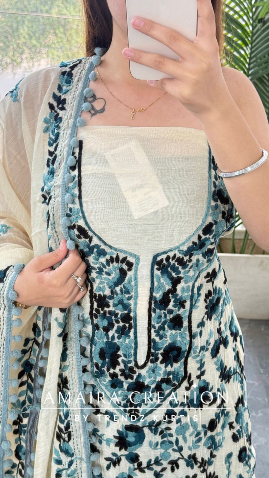 Premium Mul Chanderi Beautiful Thread Embroidered Unstitched Suit