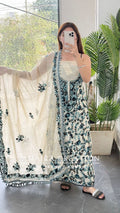 Premium Mul Chanderi Beautiful Thread Embroidered Unstitched Suit