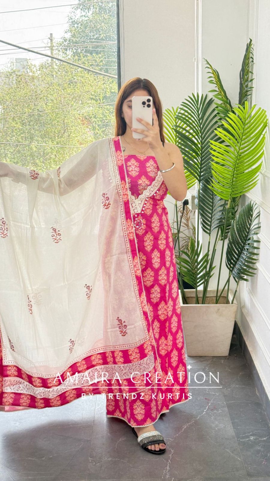 Premium Cotton Pink Colour Unstitched Suit