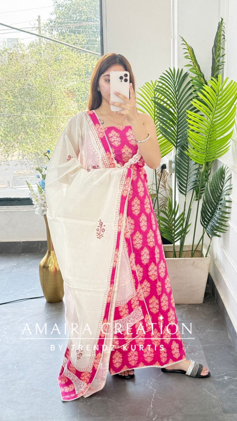 Premium Cotton Pink Colour Unstitched Suit