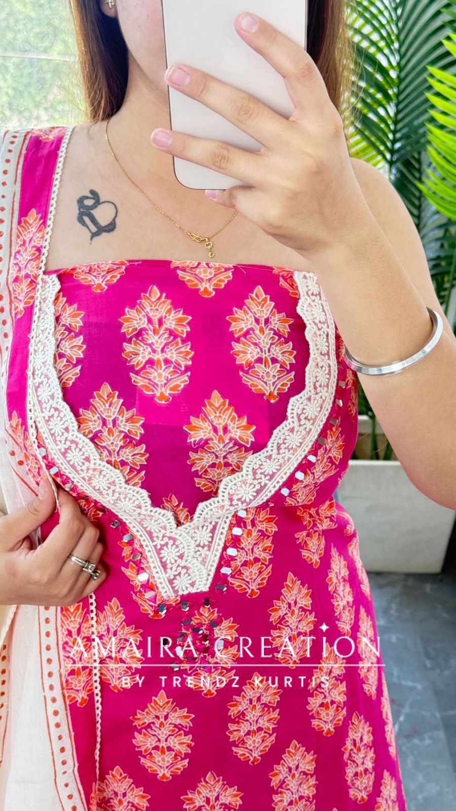 Premium Cotton Pink Colour Unstitched Suit