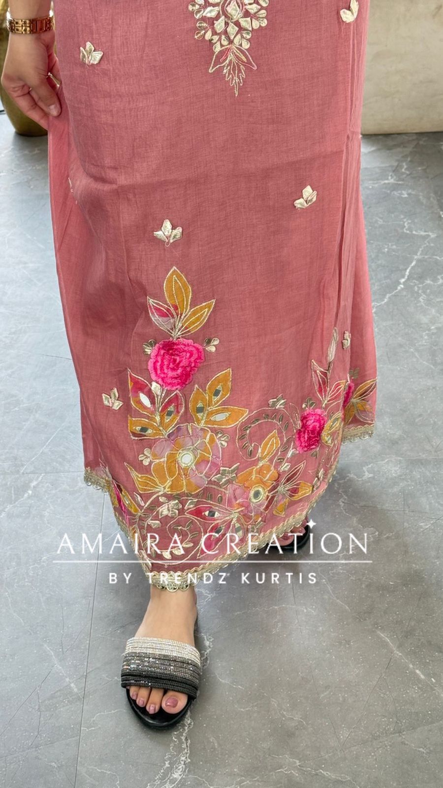Premium Mul Chanderi Dark Peach Colour Unstitched Suit  With Beautiful Dupatta