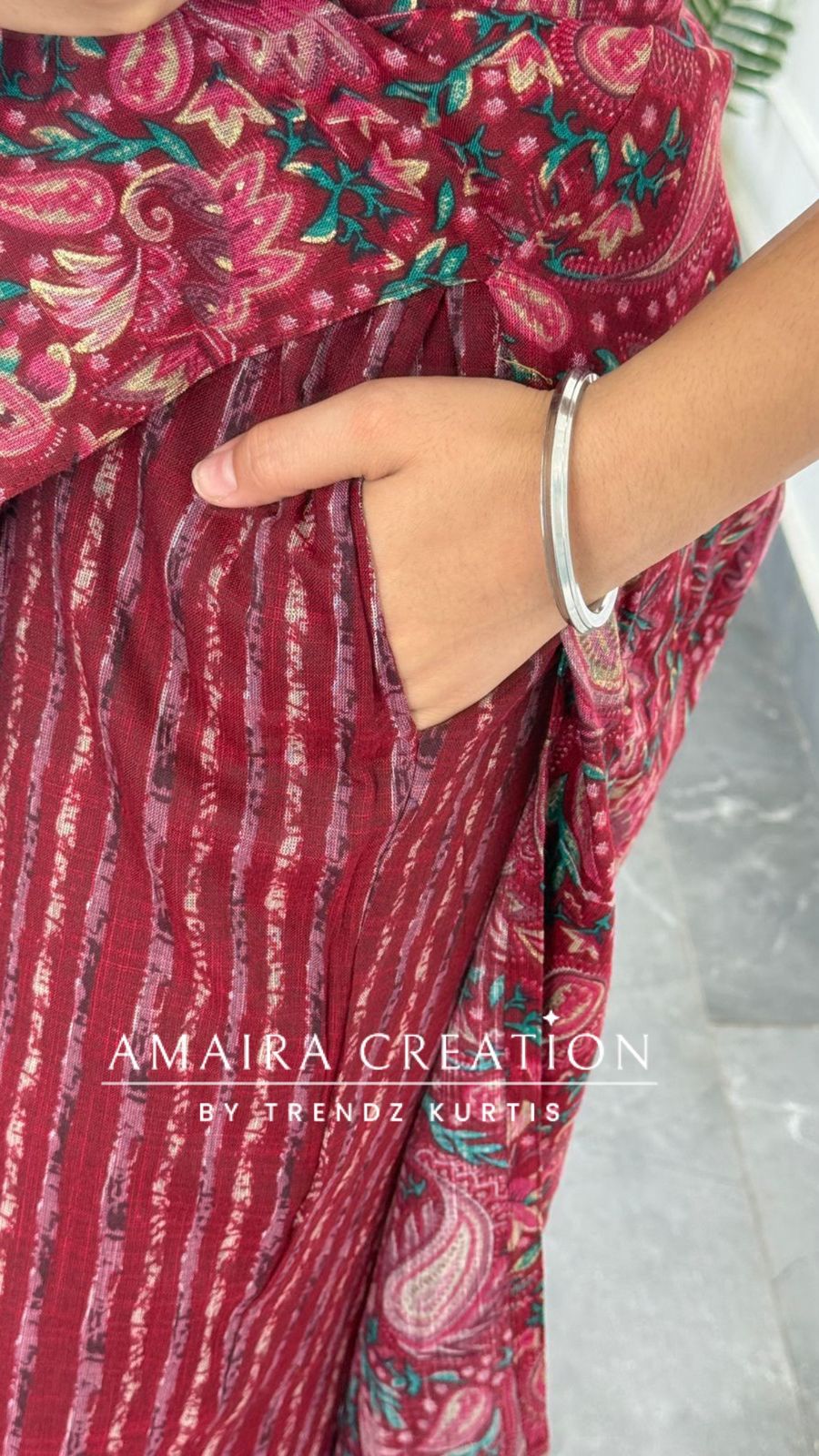 Ruhani (Maroon Colour) (17 inches sleeves available)