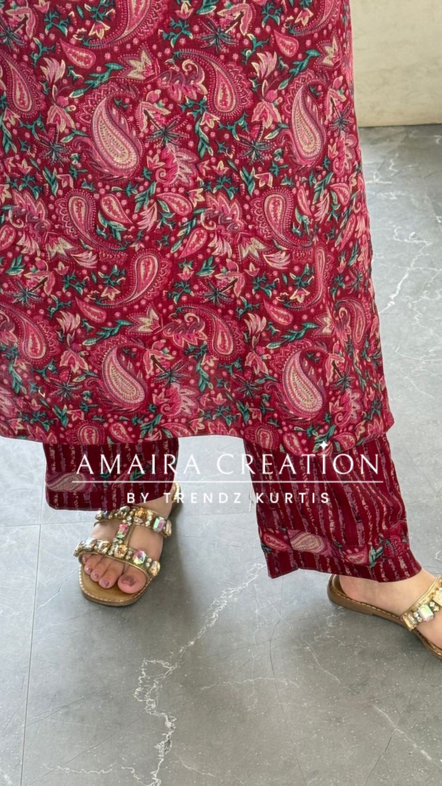 Ruhani (Maroon Colour) (17 inches sleeves available)
