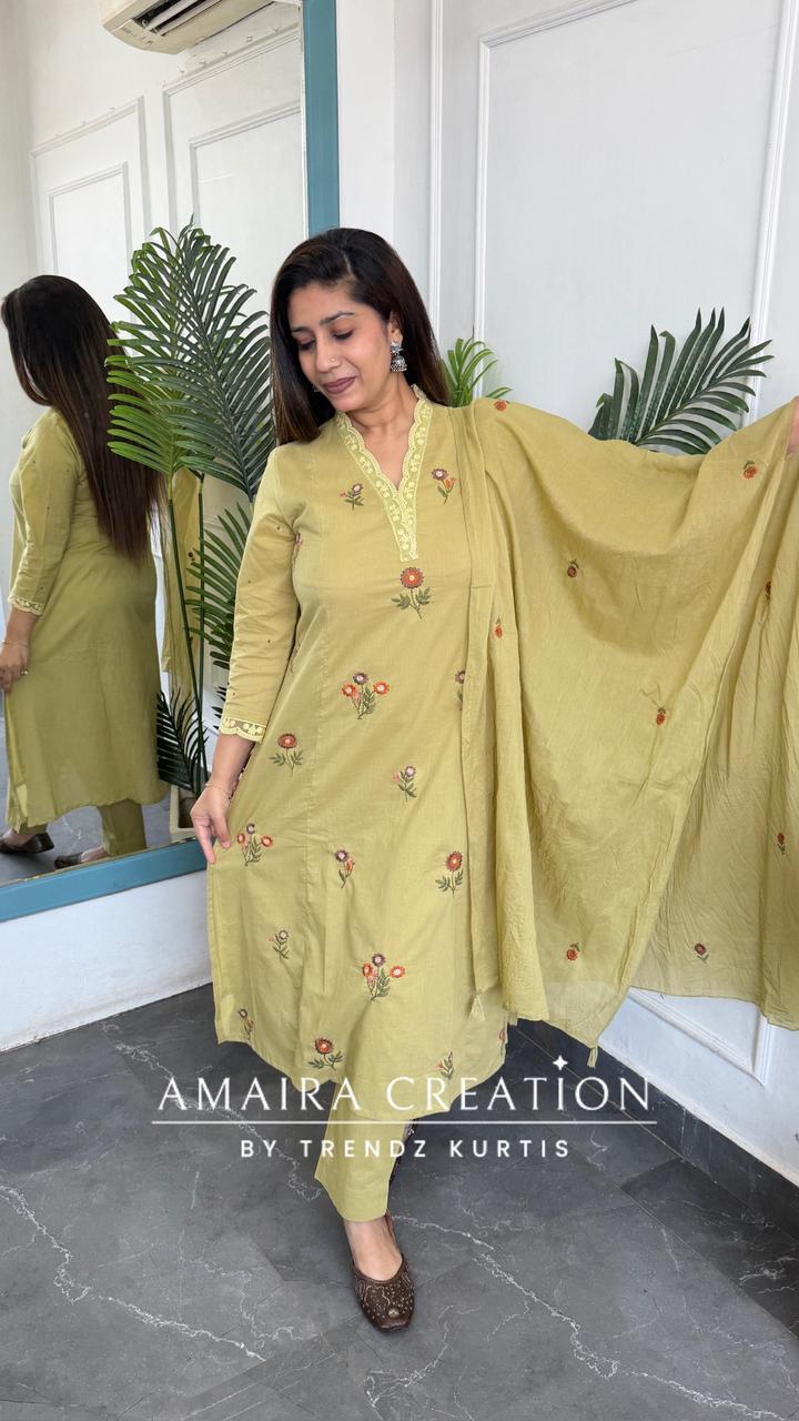 Indira (Pista Green Colour)