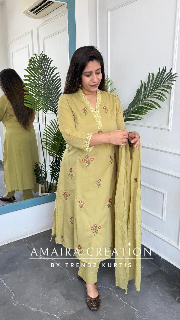 Indira (Pista Green Colour)