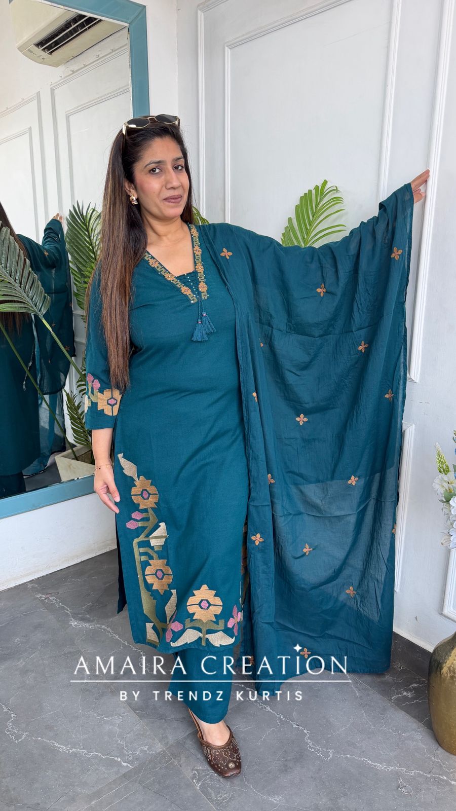 Ziana (Peacock Blue Colour)