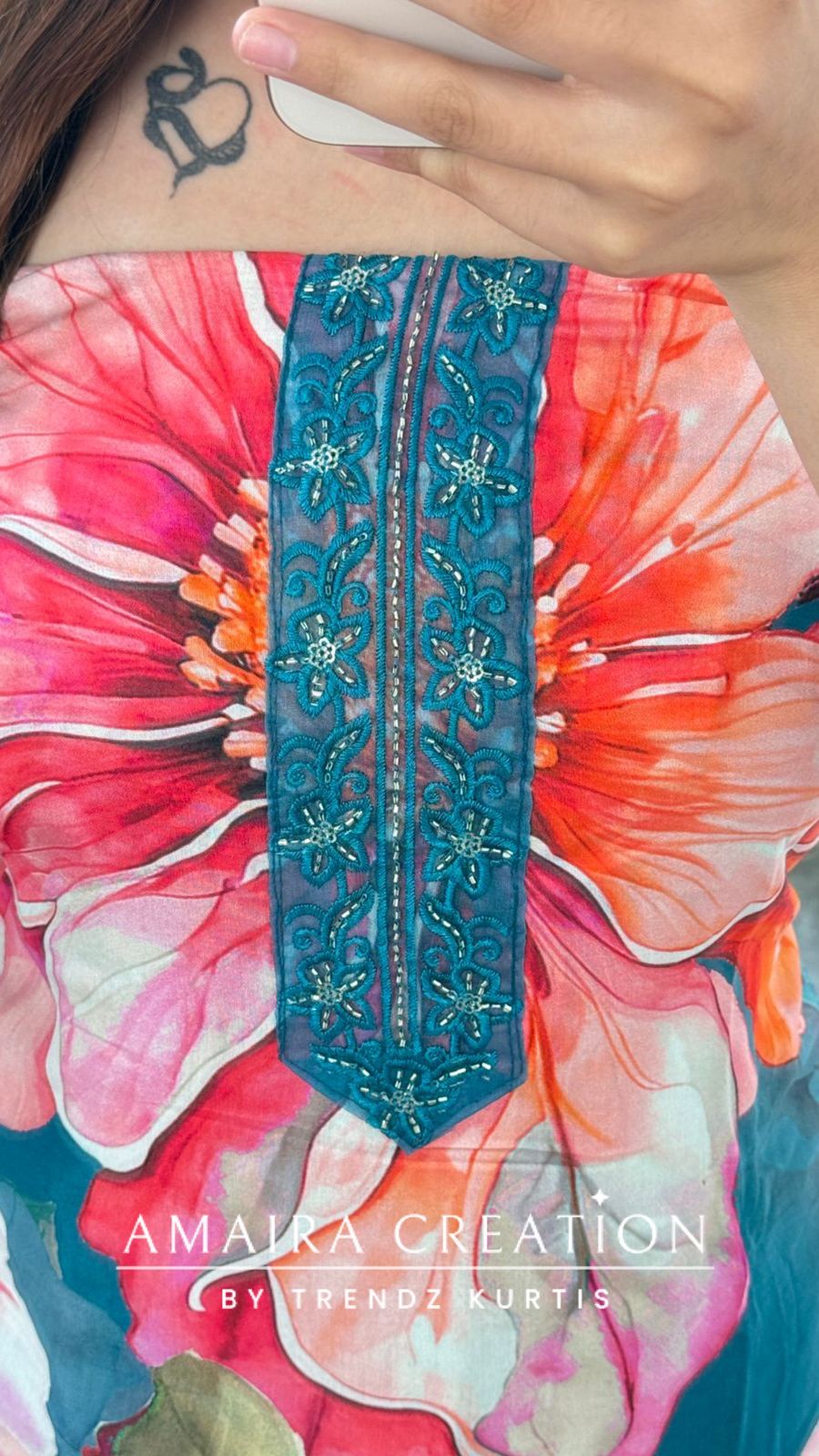 Premium Soft Muslin Firozi Colour Floral Print Unstitch Suit