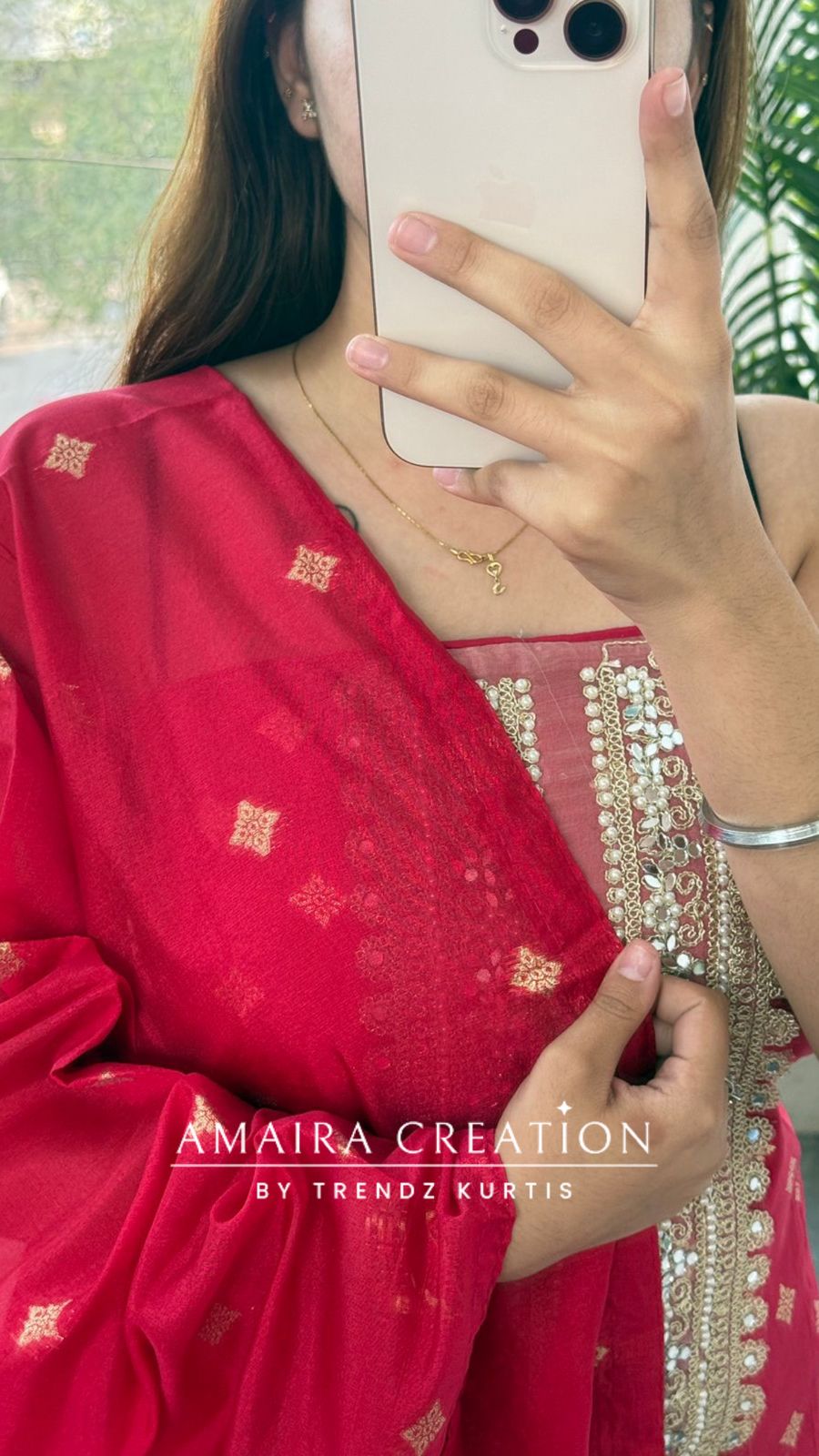 Banarasi silk Fabric Magenta Colour unstitched suit