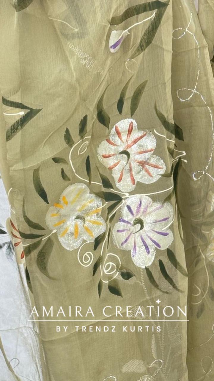 Premium Soft Muslin Sea Green Colour Floral Print Unstitch Suit