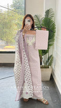 Premium Cotton Lavender Colour Unstitched Suit