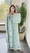 Premium Cotton Blue Colour Unstitched Suit