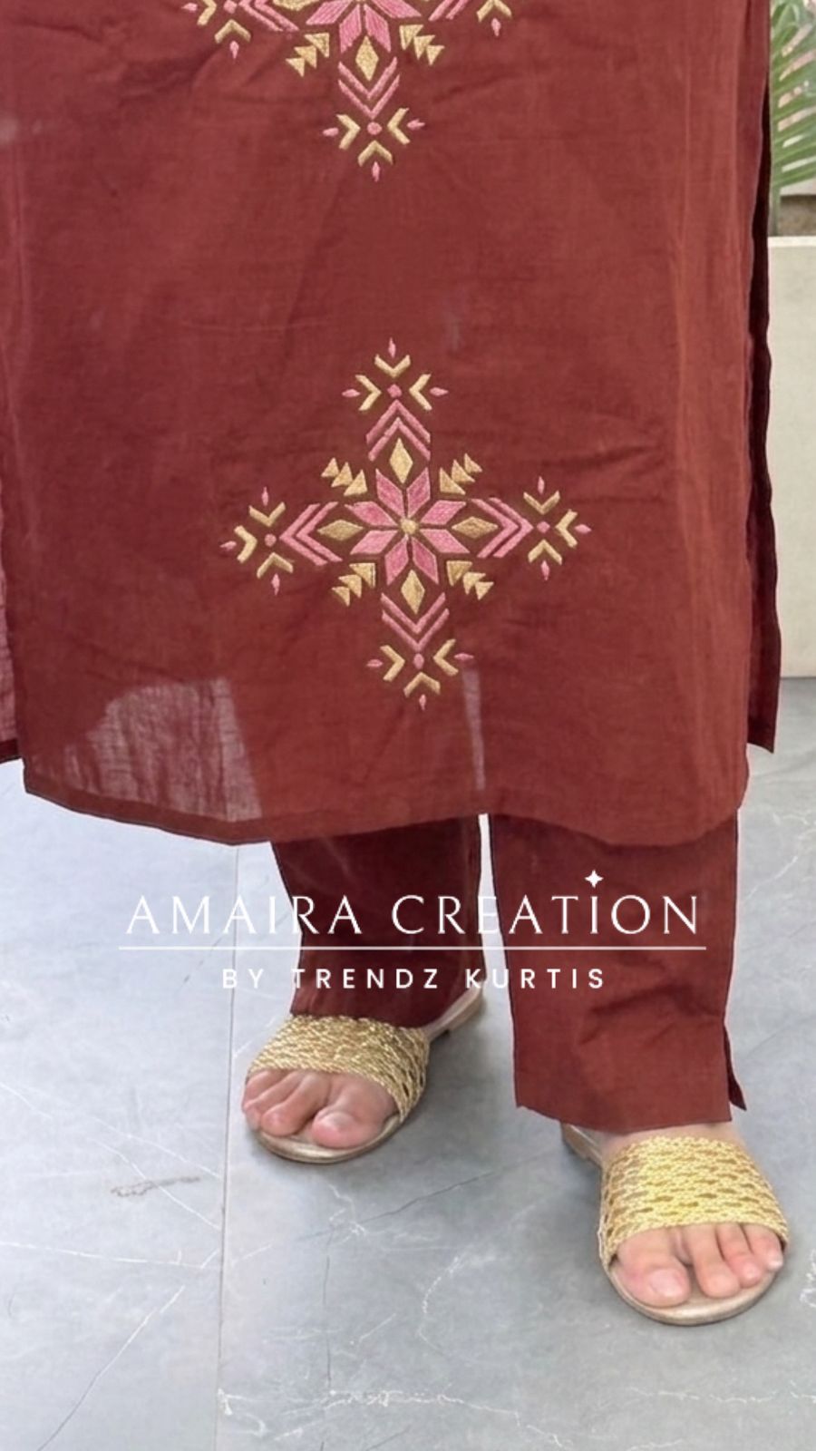 Eshaa (Rust Colour) (5 inches sleeves available)