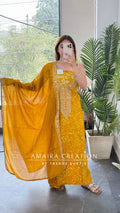 Premium Muslin Fabric Mustard Colour Unstitched Suit