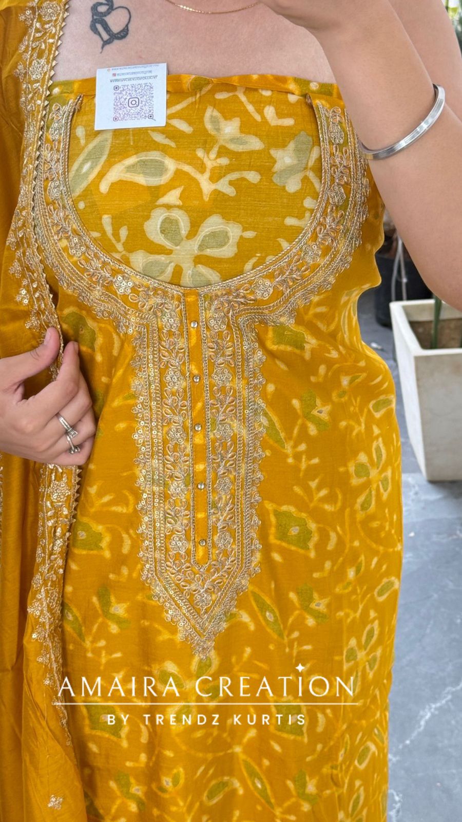 Premium Muslin Fabric Mustard Colour Unstitched Suit