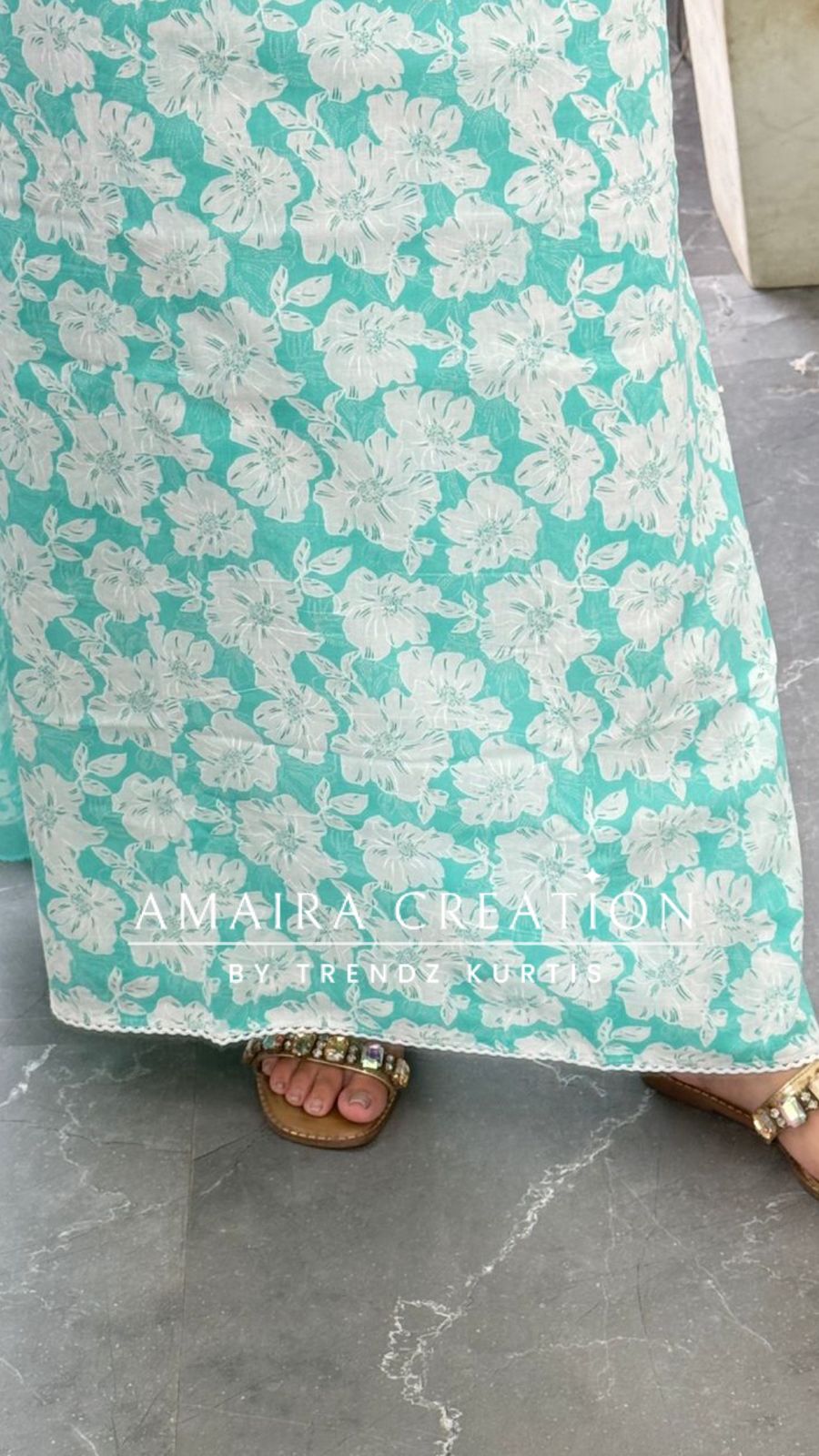 Premium Cotton Sea Green Colour Unstitched Suit