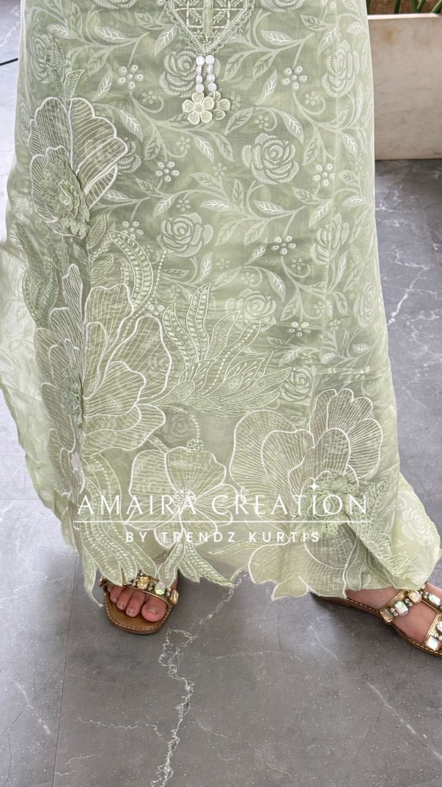 Premium Cotton Organza Fabric Sea Green Color Unstitched Suit