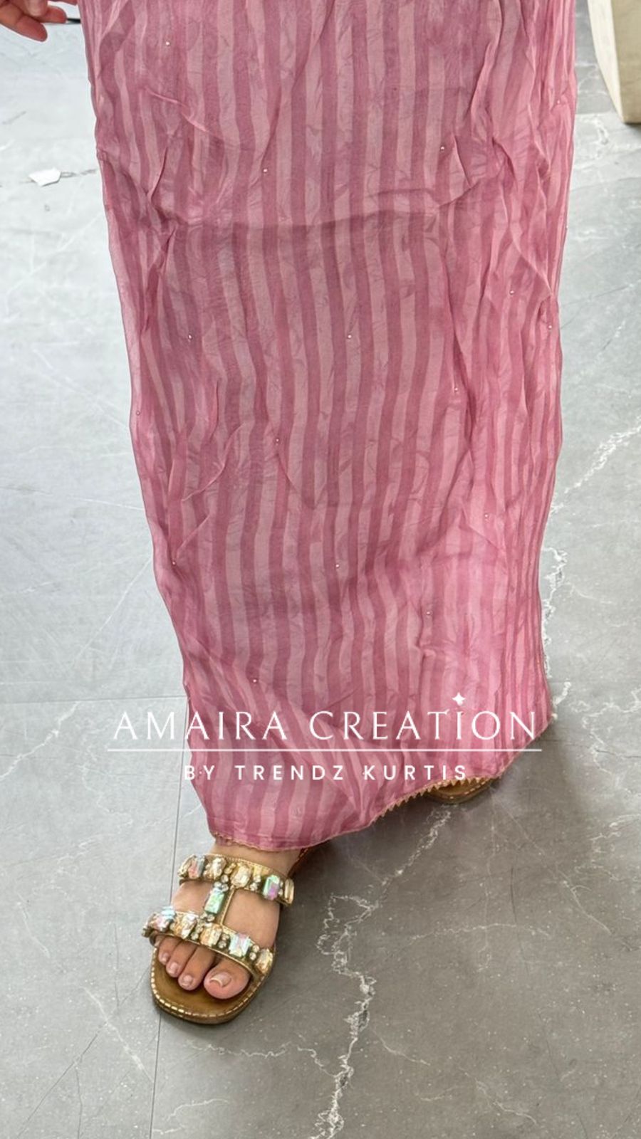 Premium Organza Fabric Onion color, Mirror Work Detailing Unstitched Suit With Beautiful Organza Dupatta