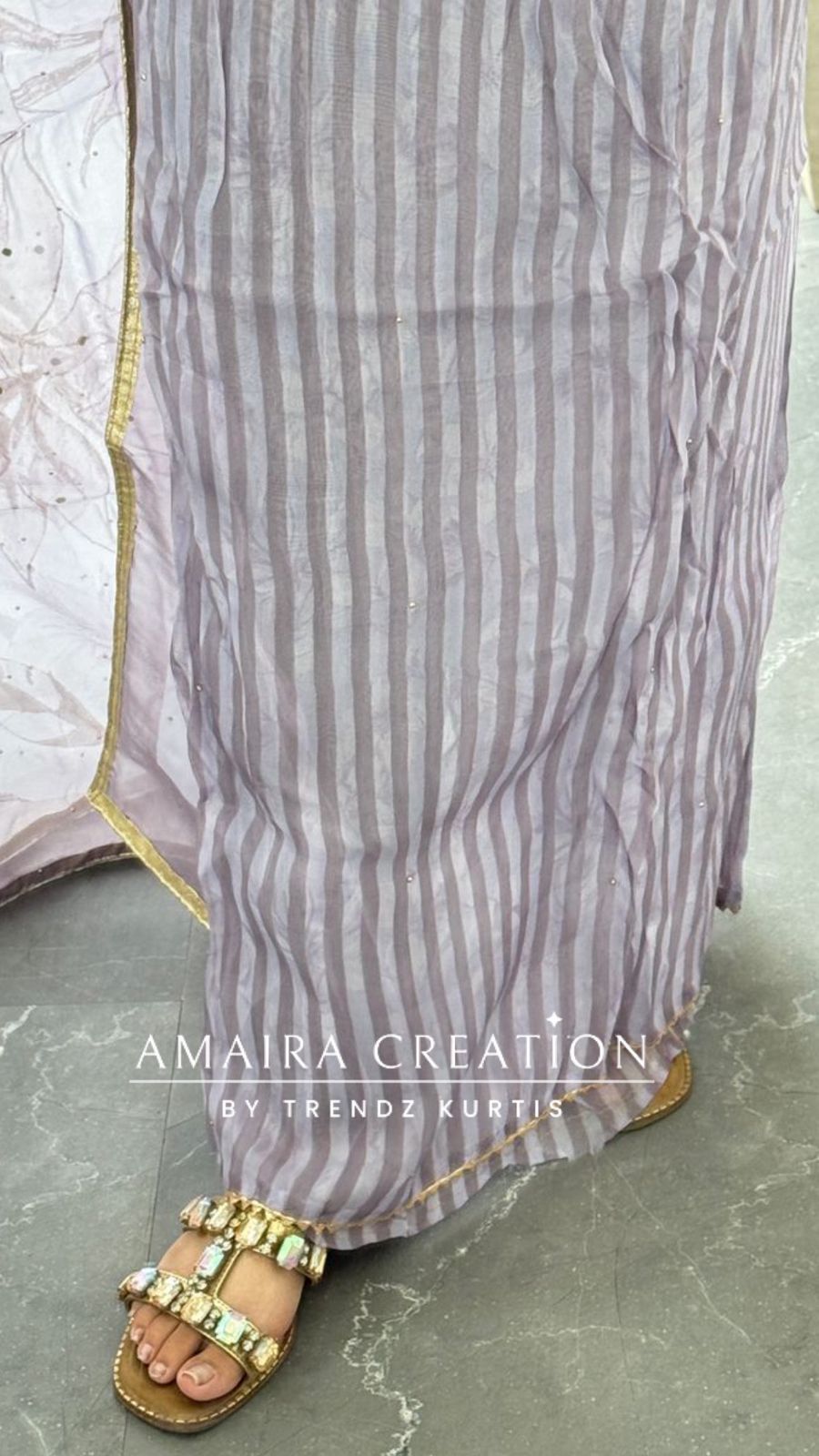 Premium Organza Fabric Lavender colour, Mirror Work Detailing Unstitched Suit With Beautiful Organza Dupatta