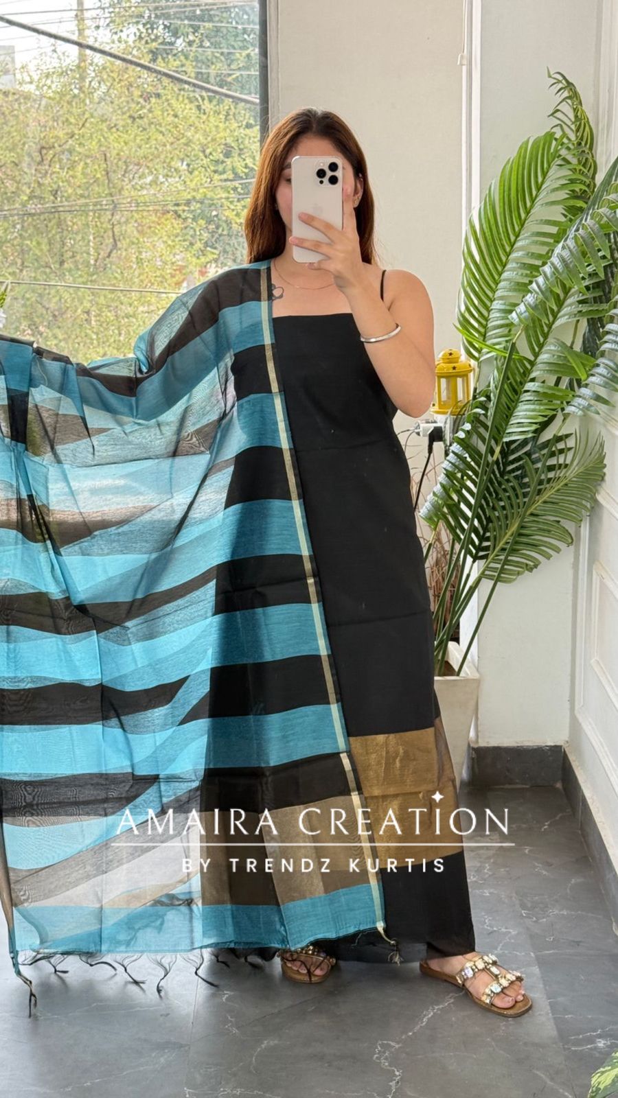 Premium Silk Blue Black Unstitched Suit With Banarasi Silk