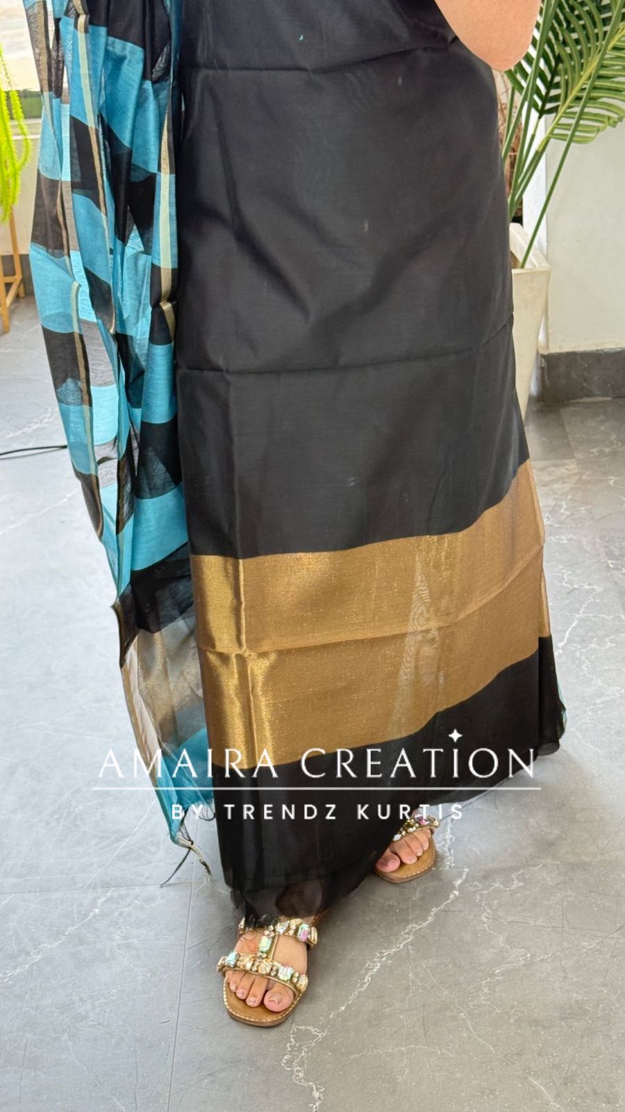 Premium Silk Blue Black Unstitched Suit With Banarasi Silk