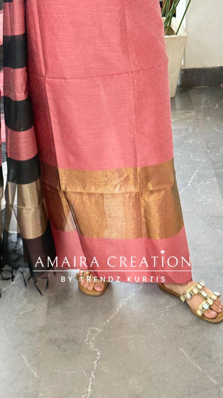 Premium Silk Onion Black Unstitched Suit With Banarasi Silk